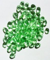 100 4x6mm Transparent Peridot Drop Beads